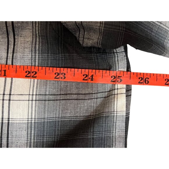 Class by Just Class Women Plaid Long Sleeve Button-Up Shirt Size L Black & White - Picture 15 of 16